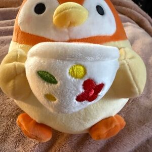 Yellow & Orange Plush Bird Toy with Embroidered - Soft Pet Playtime